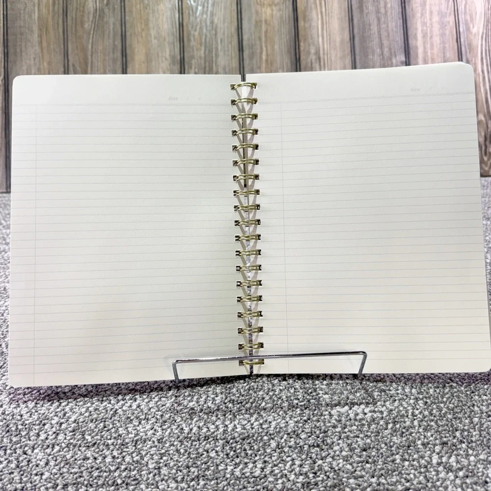 Fringe Studio Blue Floral Spiral Notebook 192 Lined Pages Gold Wire Journal